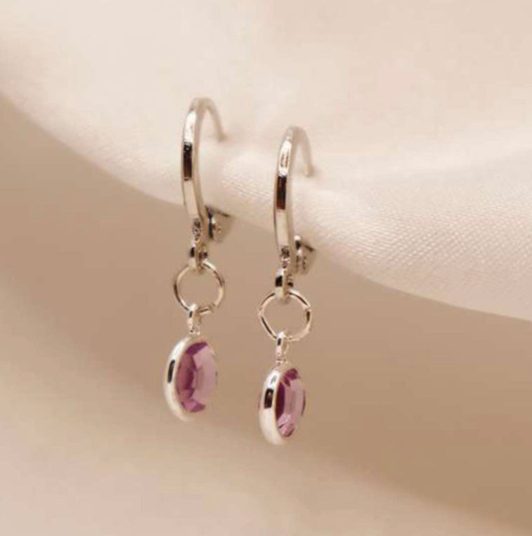 Saskia Lucy Silver Crystal Earrings