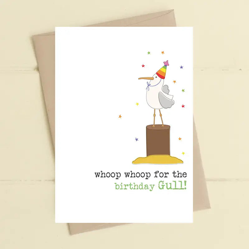Birthday Gull - Seagull Greetings Card