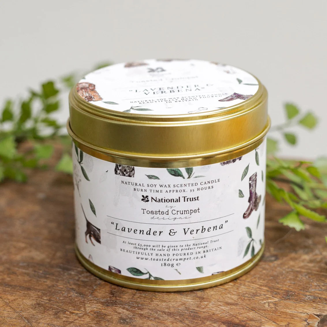 Toasted Crumpet - Rosemary, Lemon Balm and Bay Candle in a Matt Gold Tin