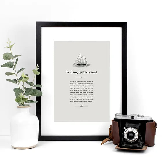 Sailing Enthusiast Print A4