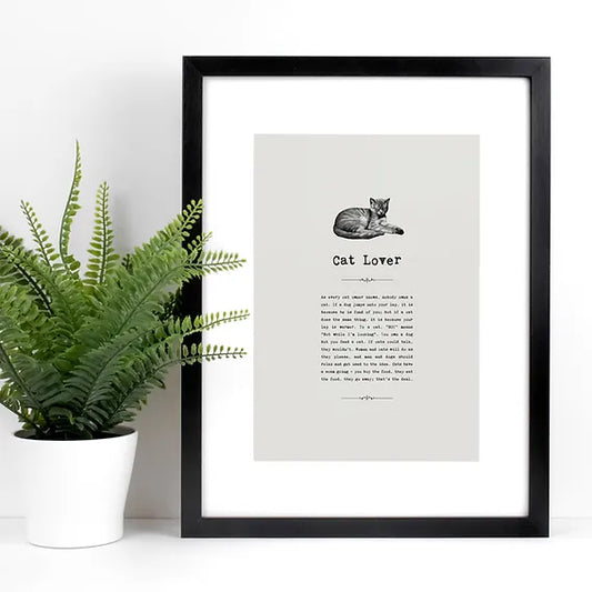 Cat Lover Print A4