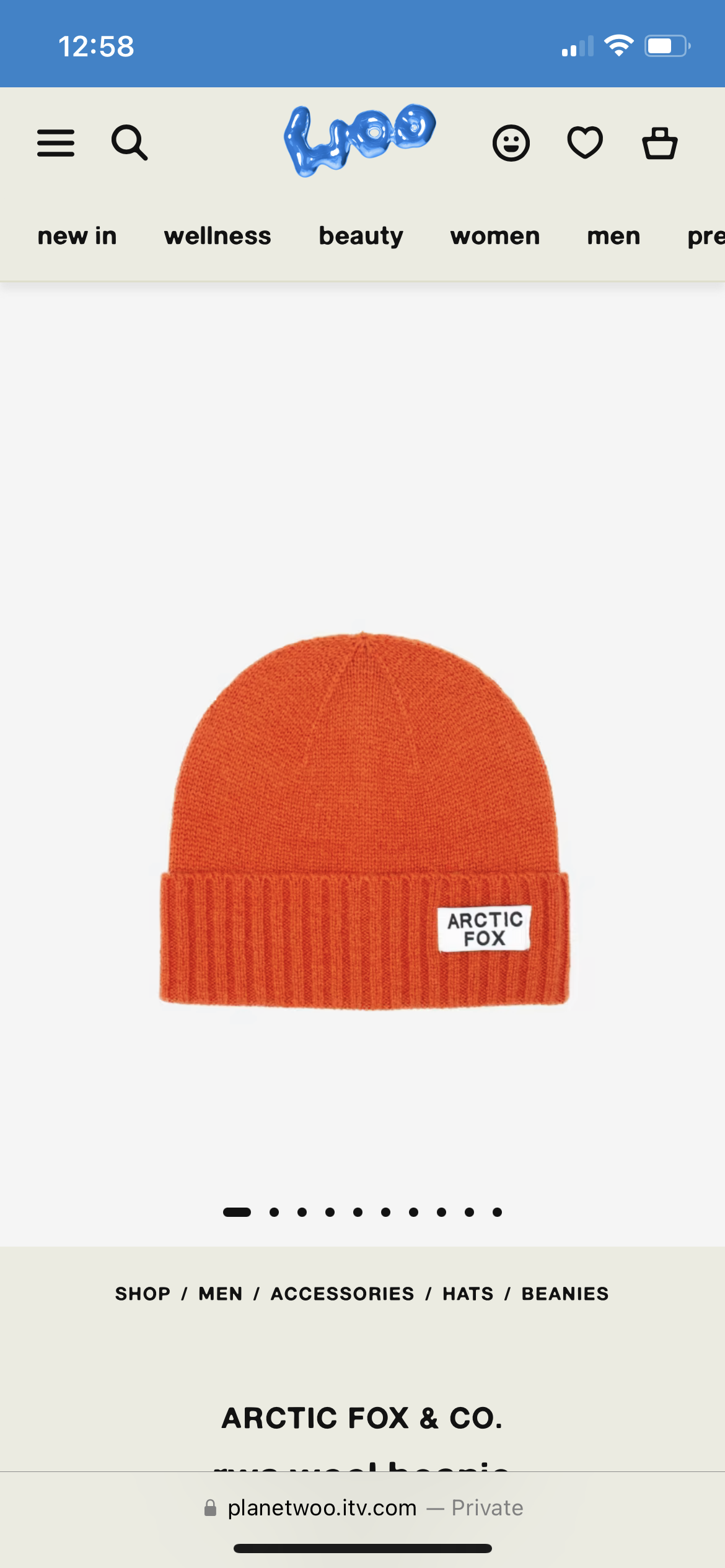 Arctic Fox RWS Wool Beanie Hat