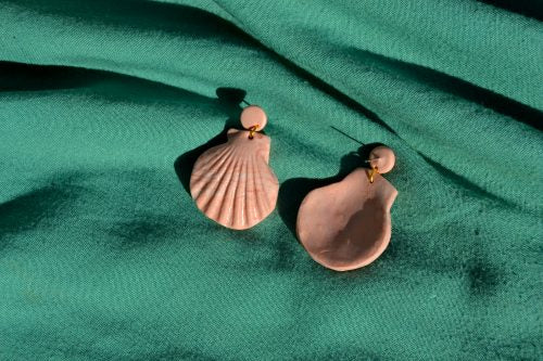 Filomena Rose Gold Shell Earrings