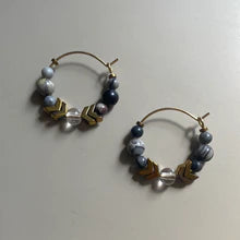 Gist Jewellery 18k gold plated brass hoop earrings with beads