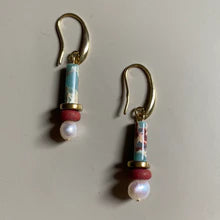 Gist Jewellery 18k gold plated brass earrings with beads and pearls