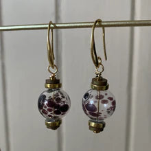 Gist Jewellery 18k gold plated brass earrings with blown glass, clay and gold plated Hematite