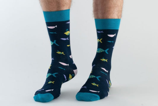 Doris & Dude navy fish socks