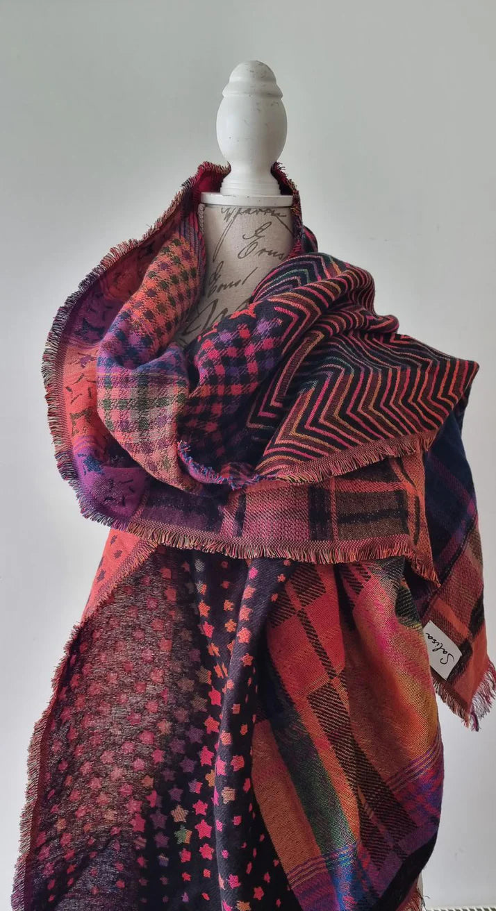 Salisa Scarves - Stars & Stripes Collage Black - S6693