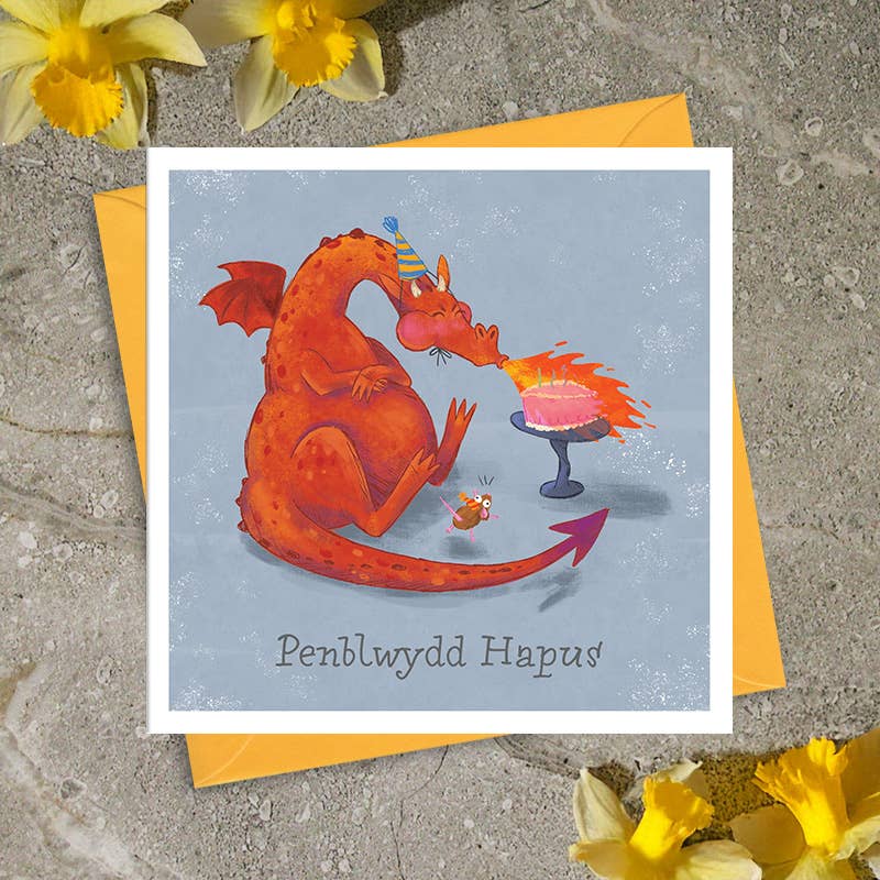Penblwydd Hapus (Happy birthday Dragon) WELSH Card
