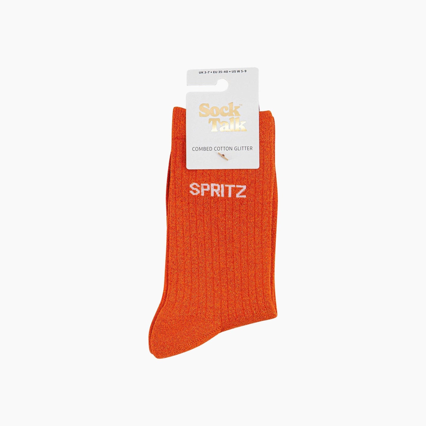 Spritz Combed Cotton Glitter Socks in Orange