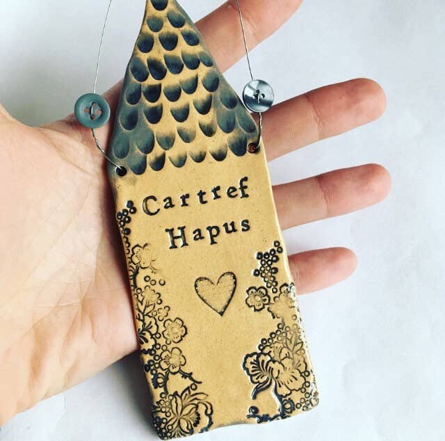Ceramic House Plaque - Cartref Hapus - Made in Wales