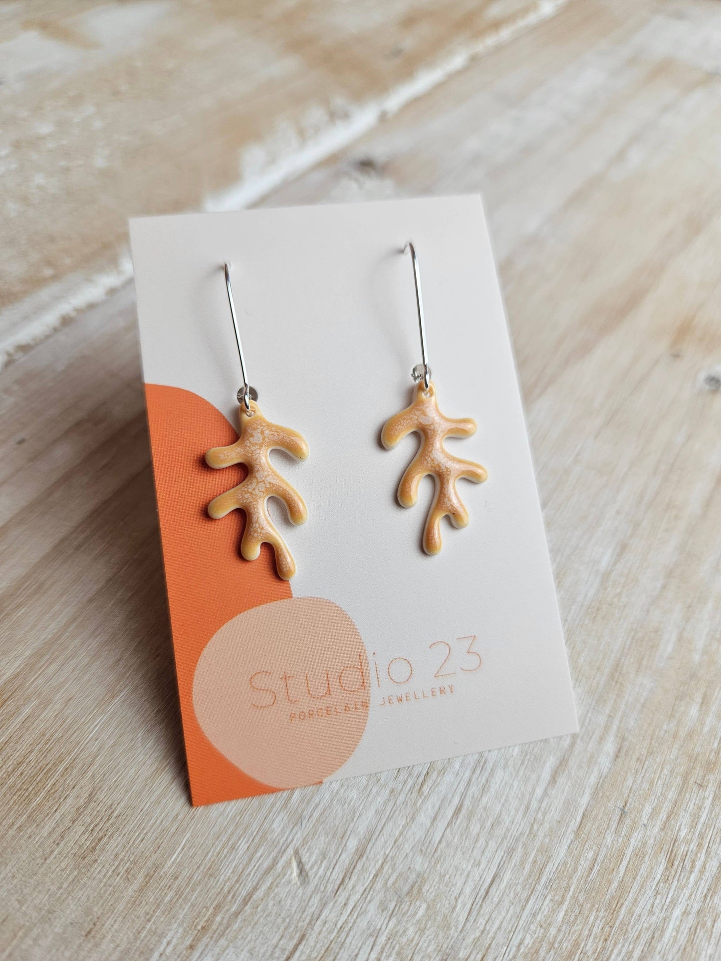 Studio 23 Ceramics - Drop Coral Earring Pair
