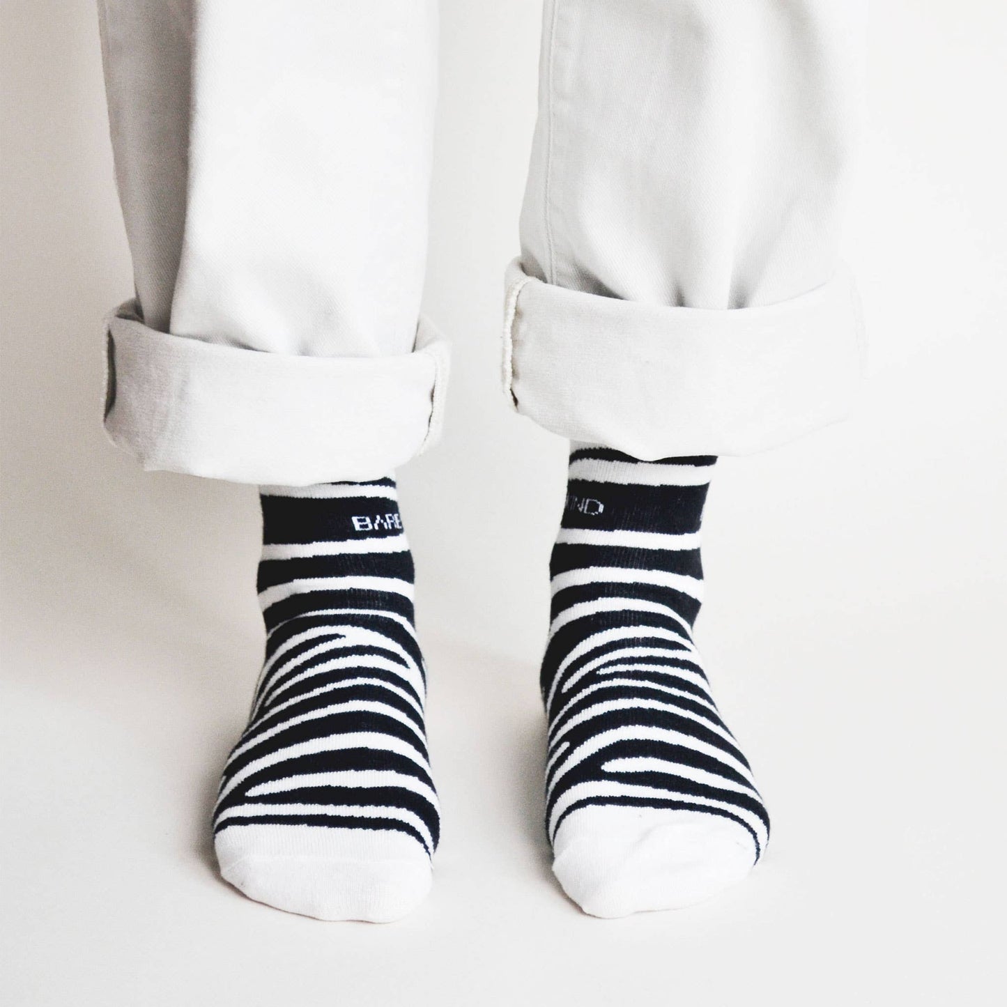 Bare Kind - Zebra Print Socks | Bamboo Socks | Black Socks: UK Adult 4-7 / Single Pair