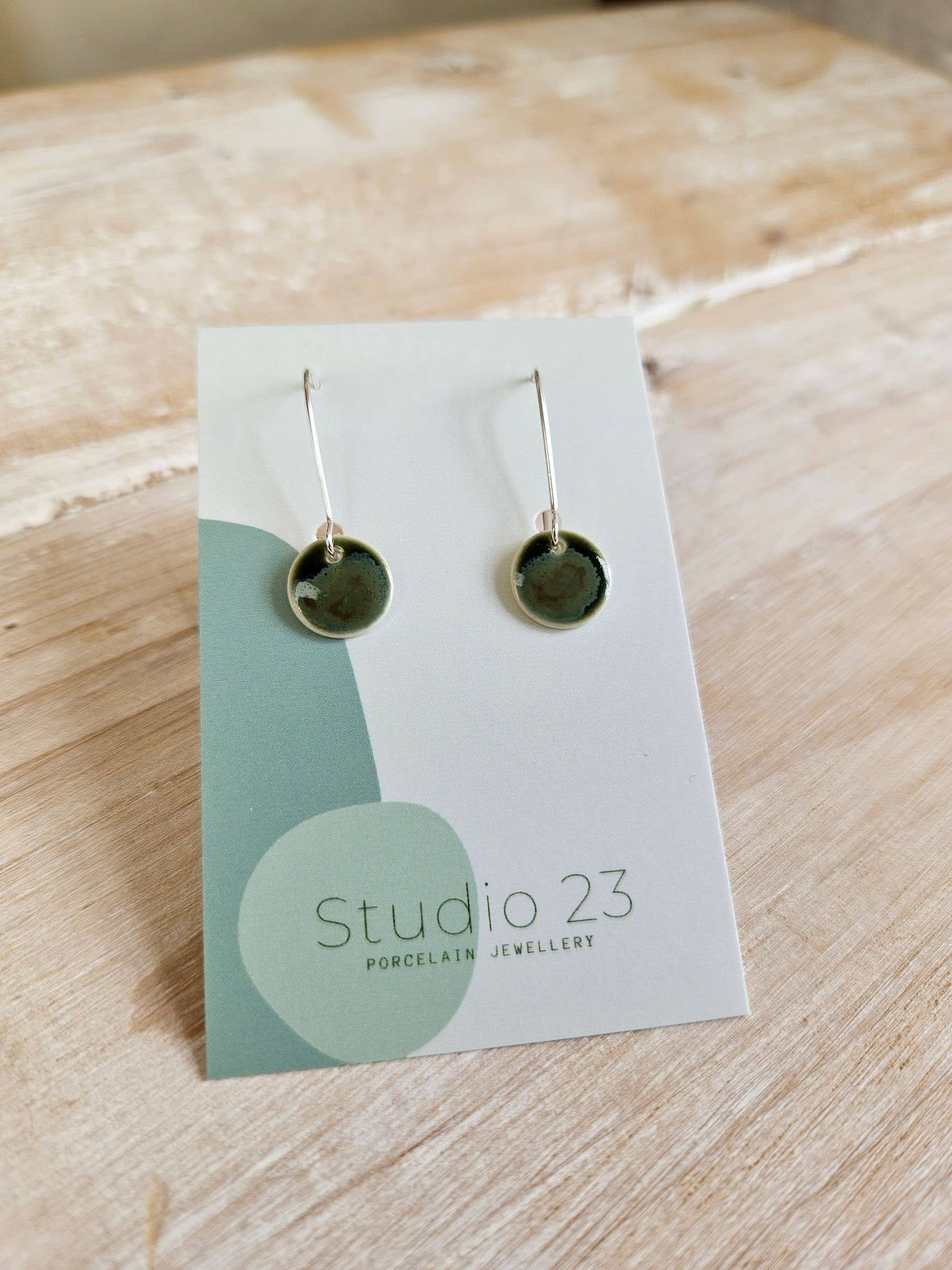 Studio 23 Ceramics - Drop Circle Earring Pair