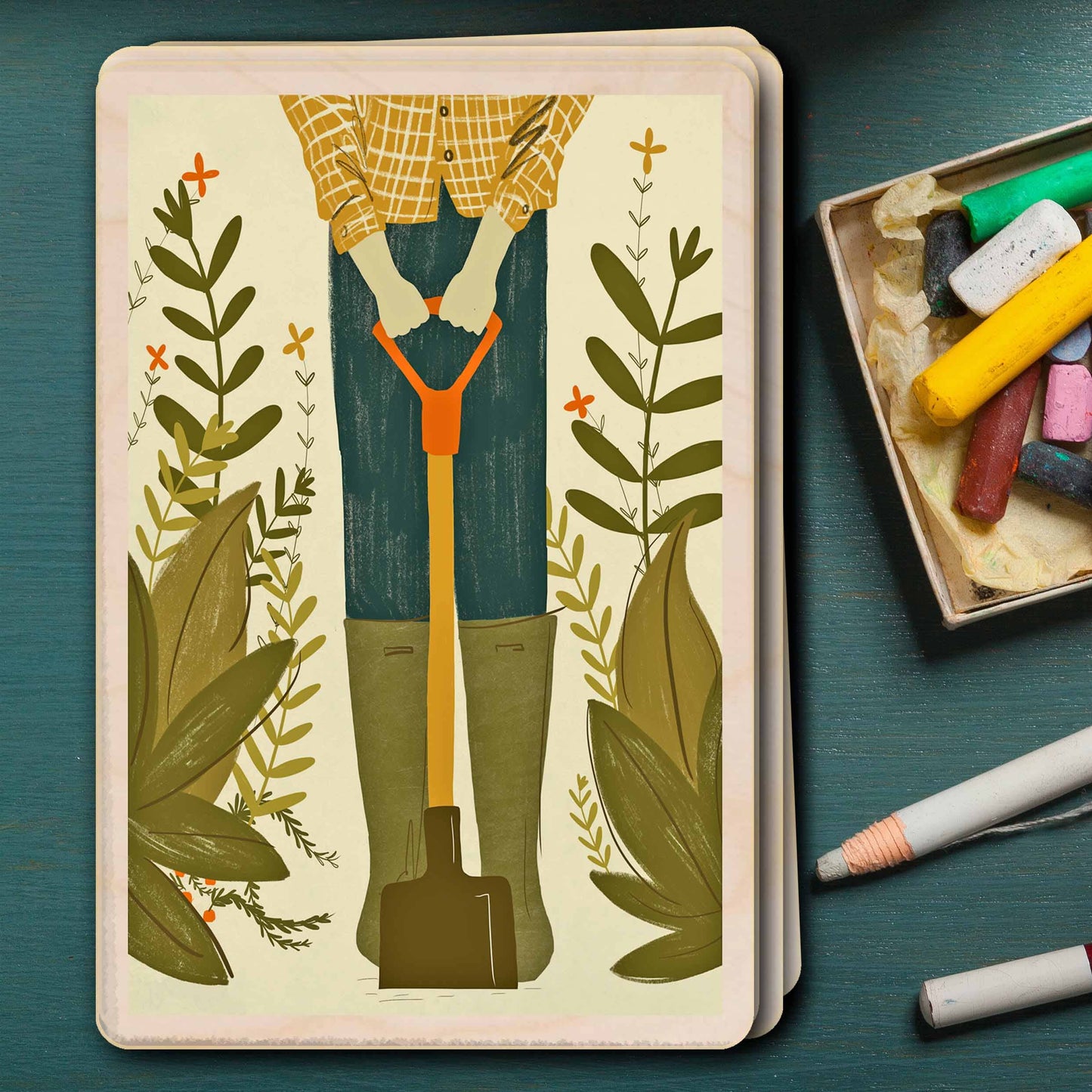 The Wooden Postcard Company GARDENER wooden postcard