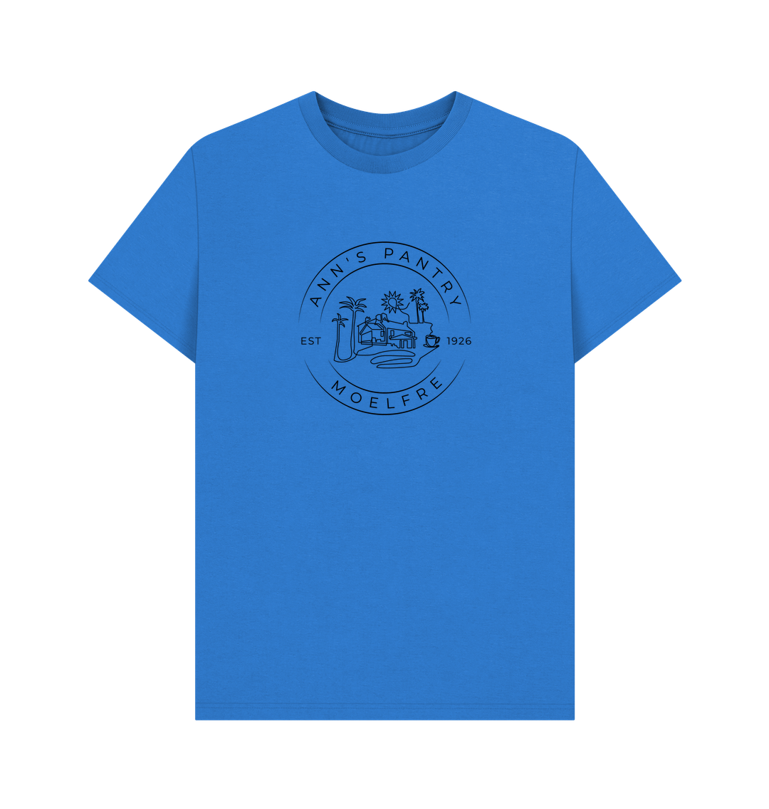 Bright Blue Ann's Pantry Front Logo 2  t-shirt