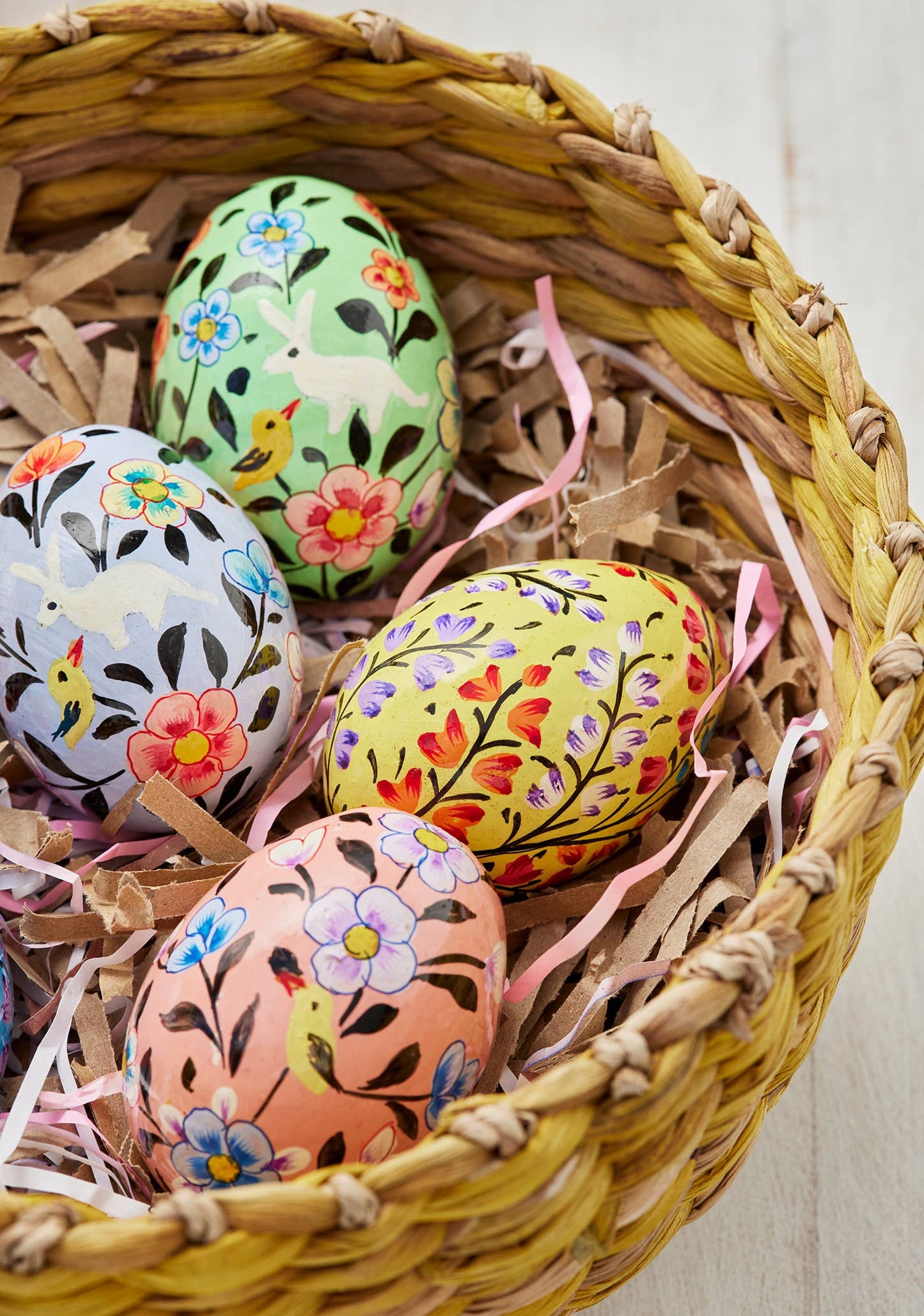 Namaste - Kashmiri Flower Handpainted Easter Egg Decoration
