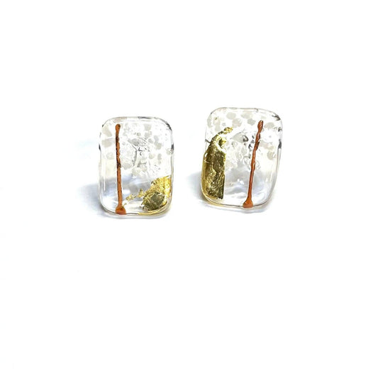 Helen Chalmers - Sapporo Handmade Glass Panel Stud Earrings