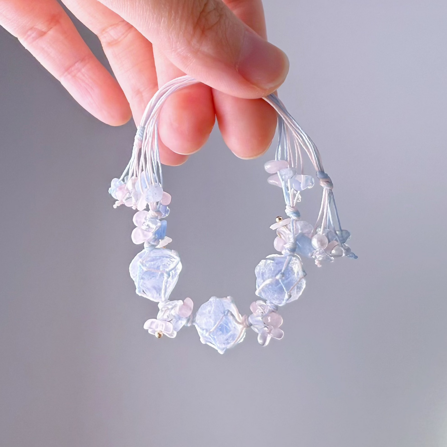 Ninaouity -  - Crown Chakra Lavender Amethyst Handmade Macrame Crystal Bracelet