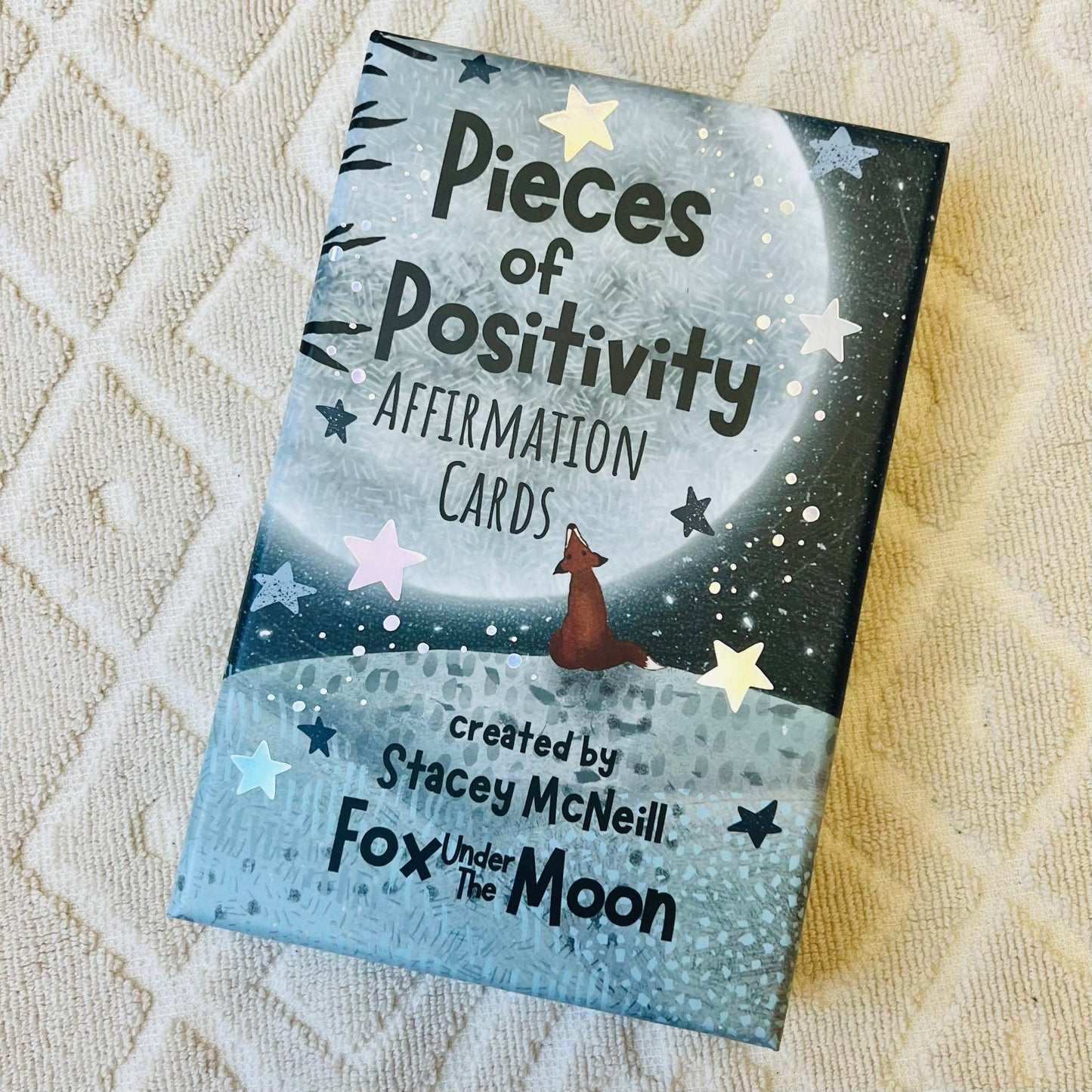 Fox under the Moon - Positive Affirmation Cards - set of 54 + Wooden Stand