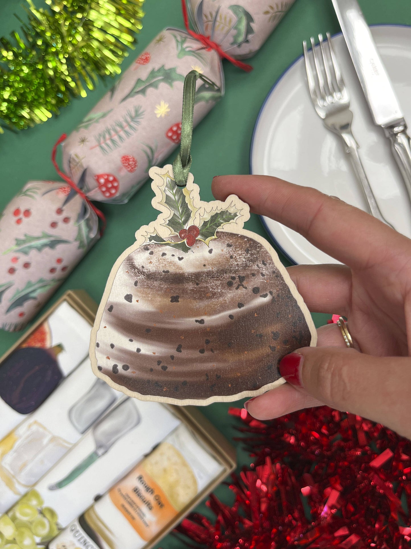 Christmas Pudding Wooden Christmas Ornament