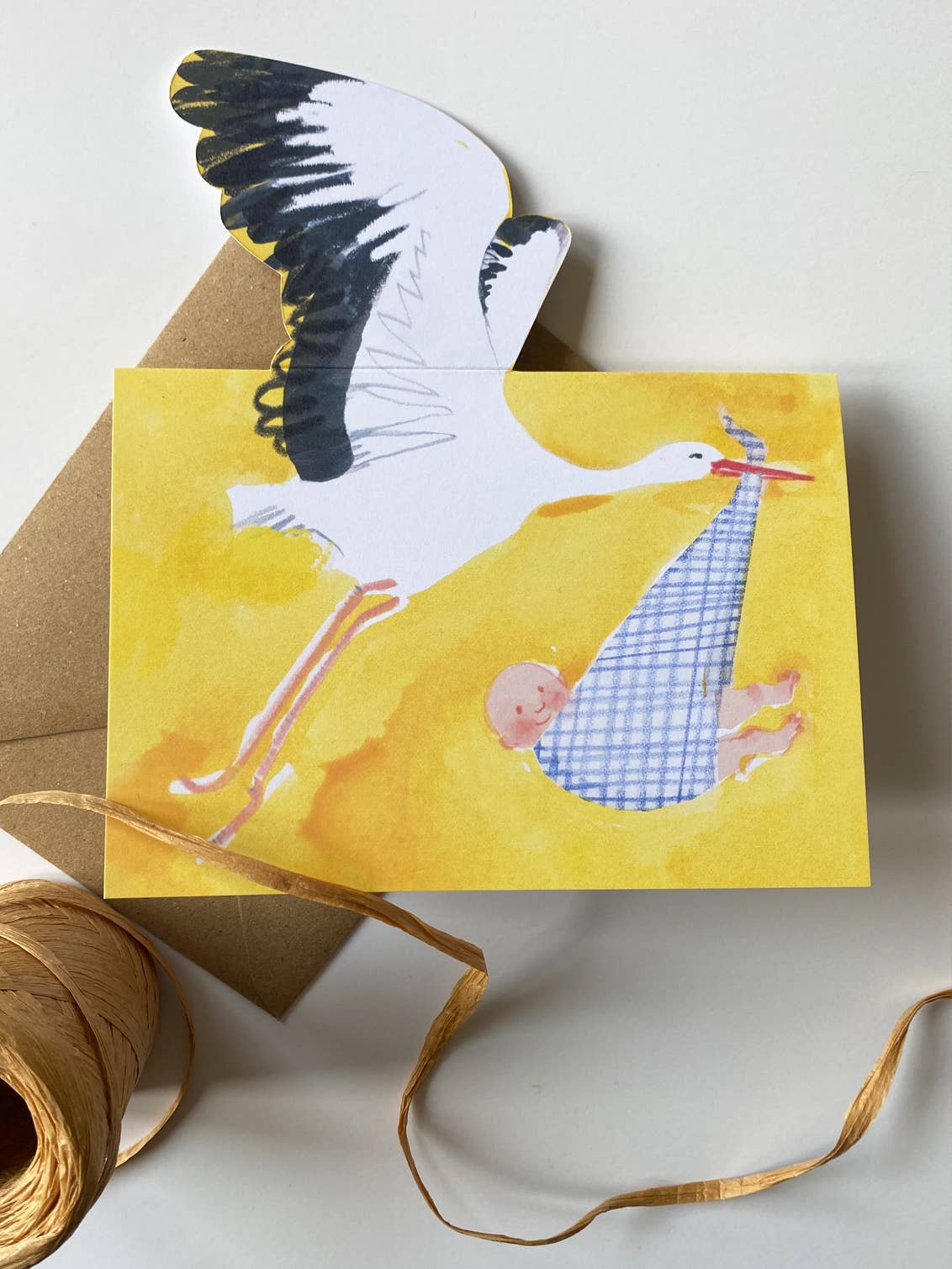 Esther Kent Design - Stork Mantelpiece Card