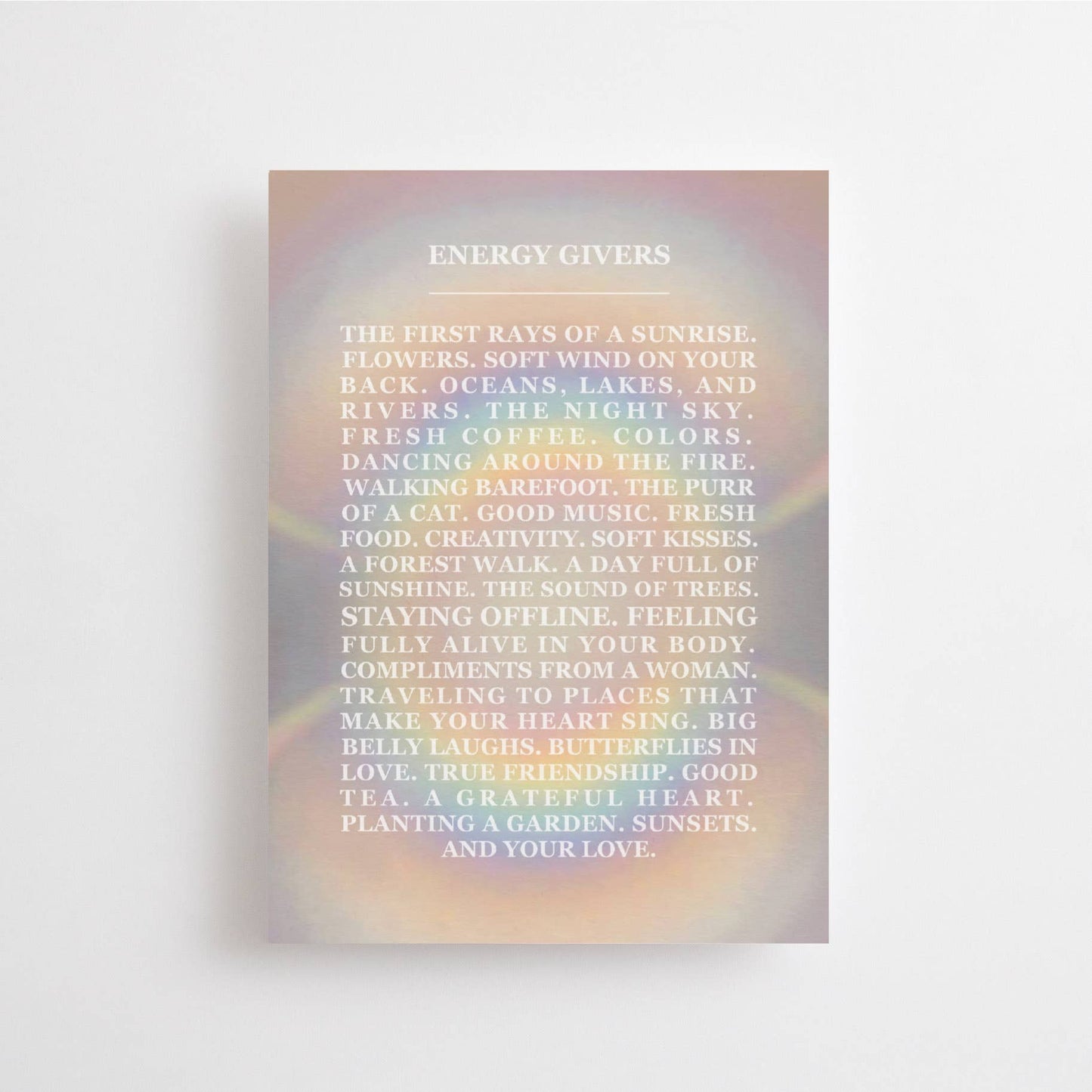 Anna Cosma - ENERGY GIVERS POSTCARD