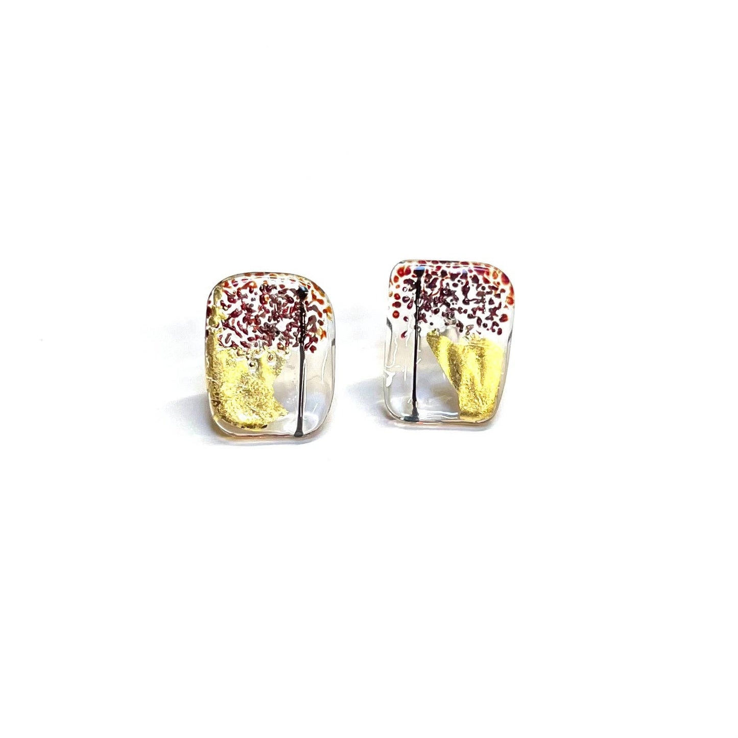 Helen Chalmers - Tsukimi Handmade Glass Panel Stud Earrings