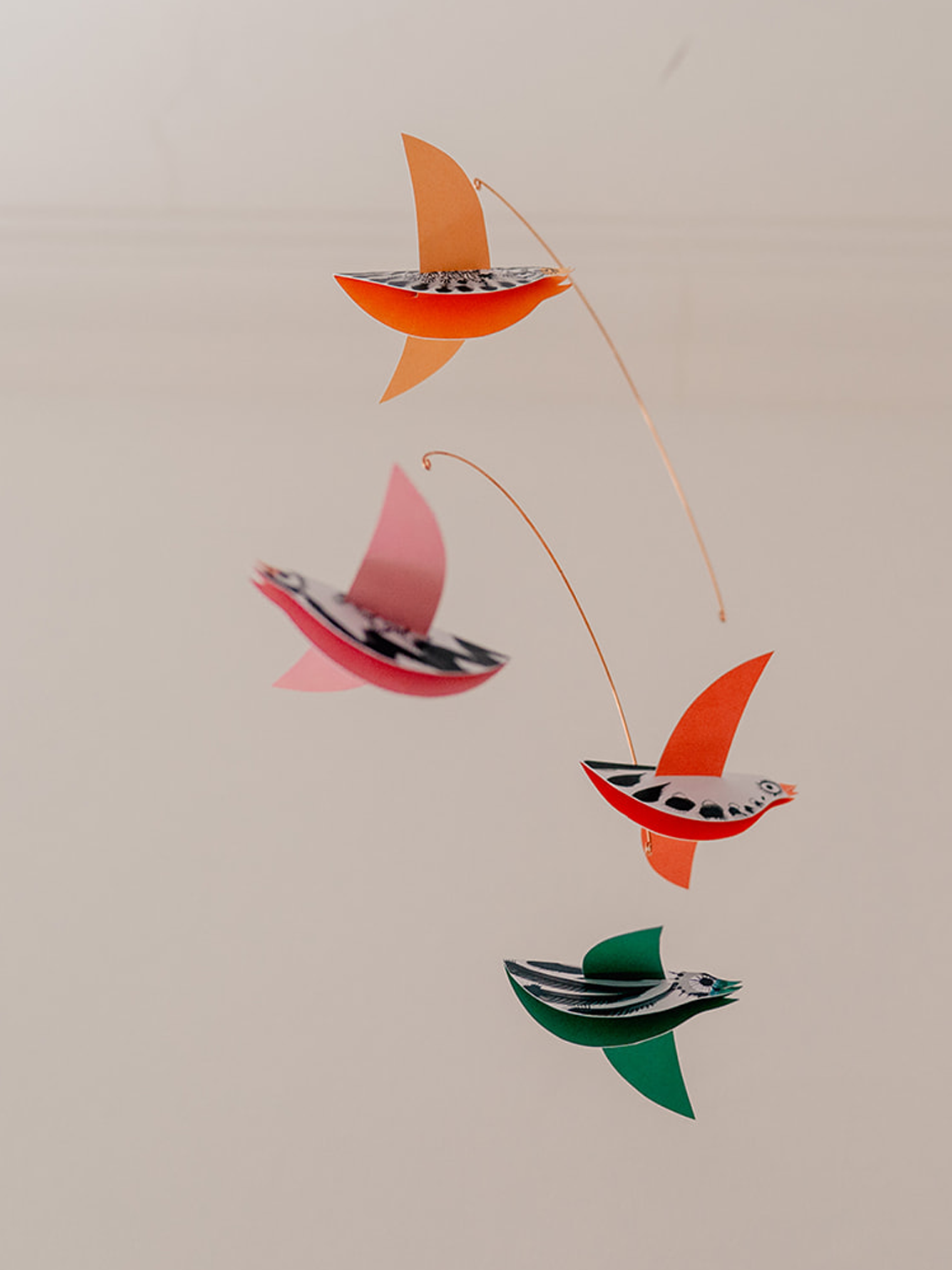Esther Kent Design - Handmade Black & White Colour Belly Birds Mobile