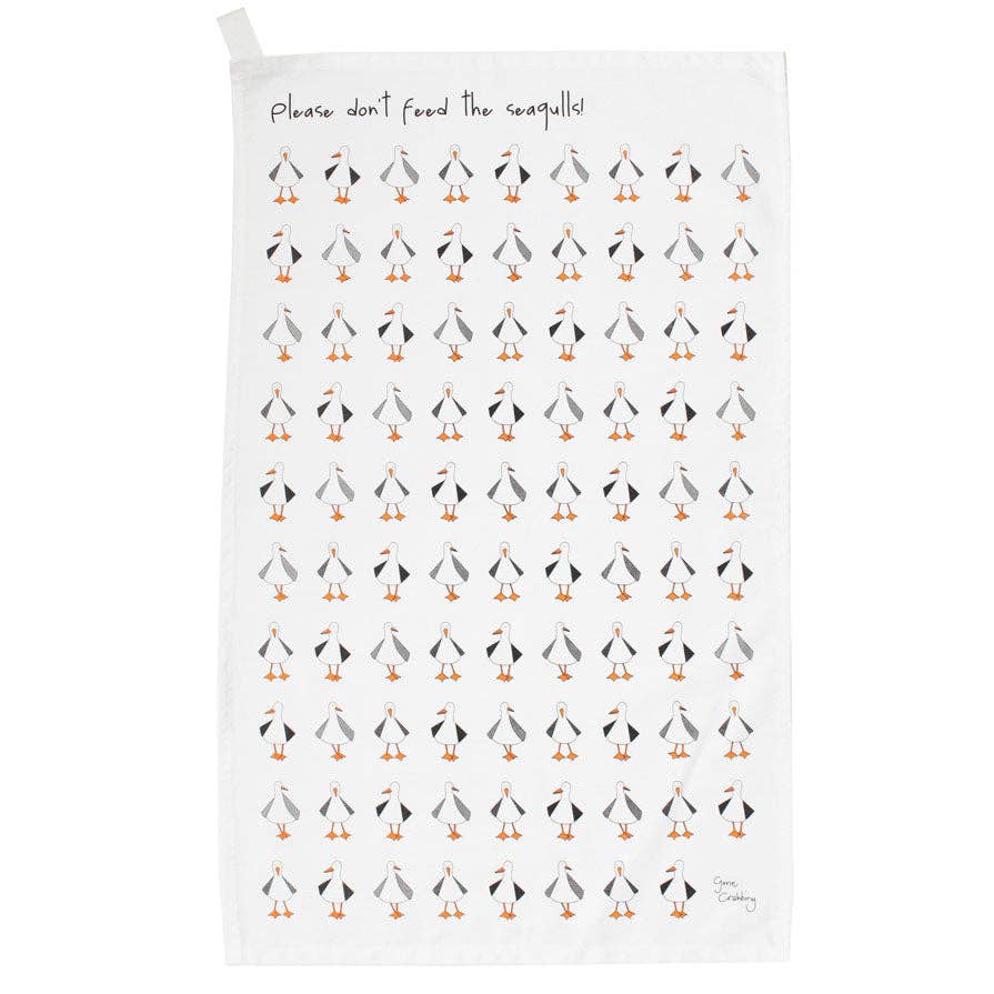 Gone Crabbing - Please Don't Feed The Seagulls Tea Towel