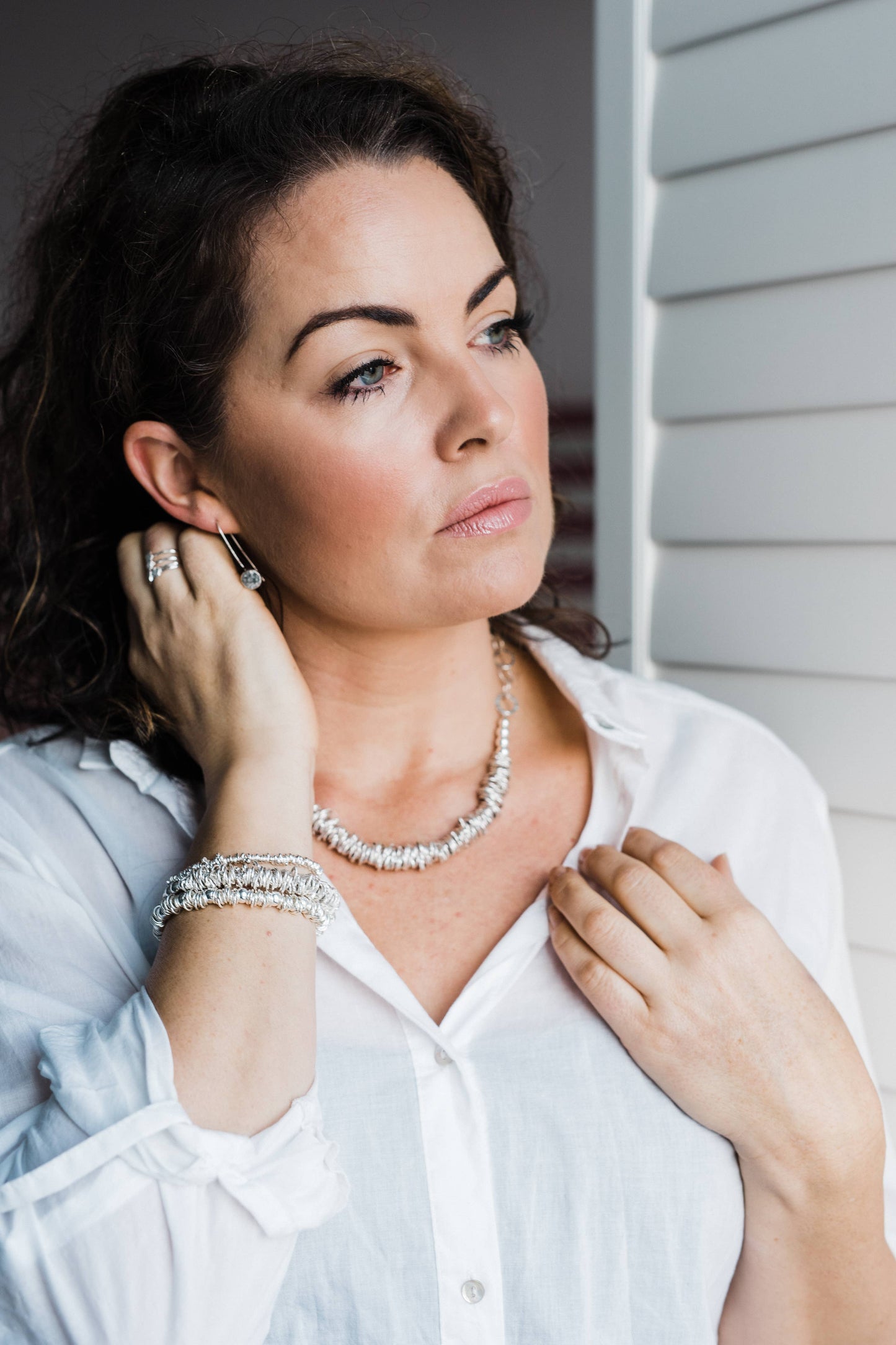 Lucy Kemp Jewellery - Sterling Silver Nugget Earrings