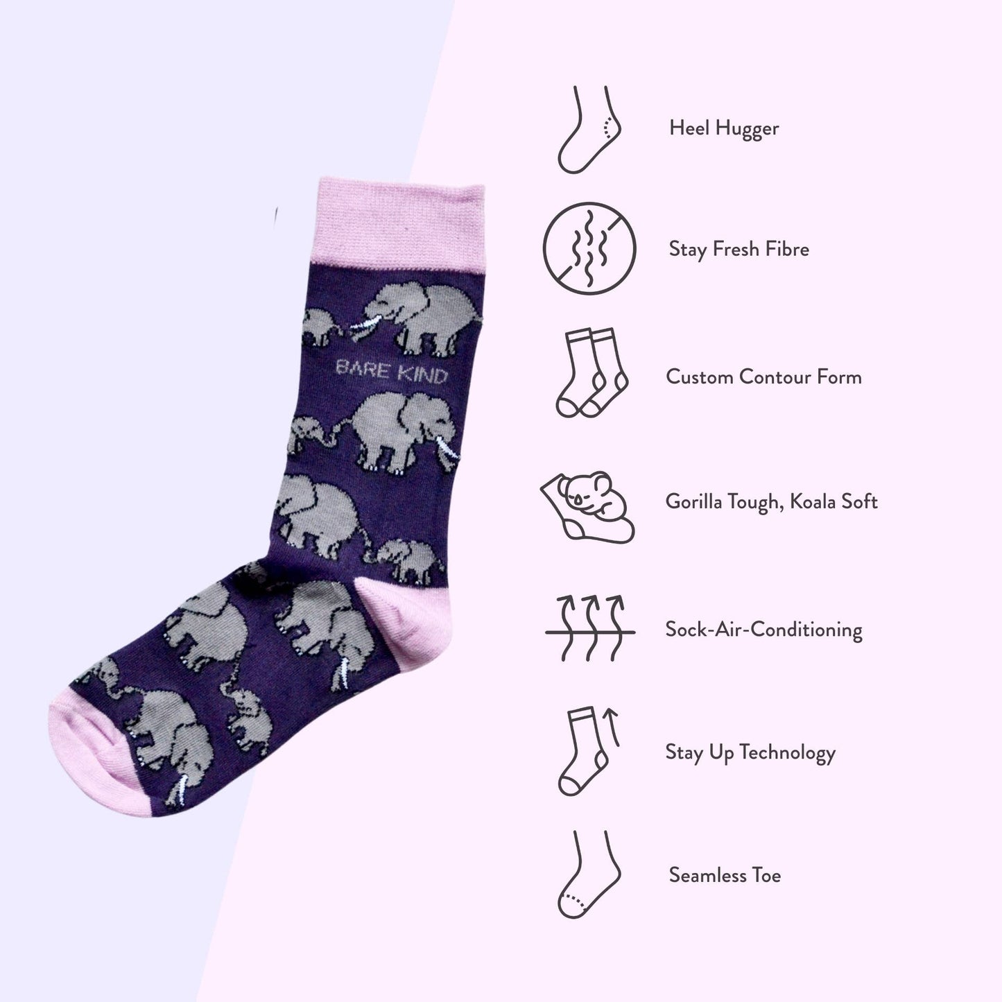 Bare Kind - Elephant Socks