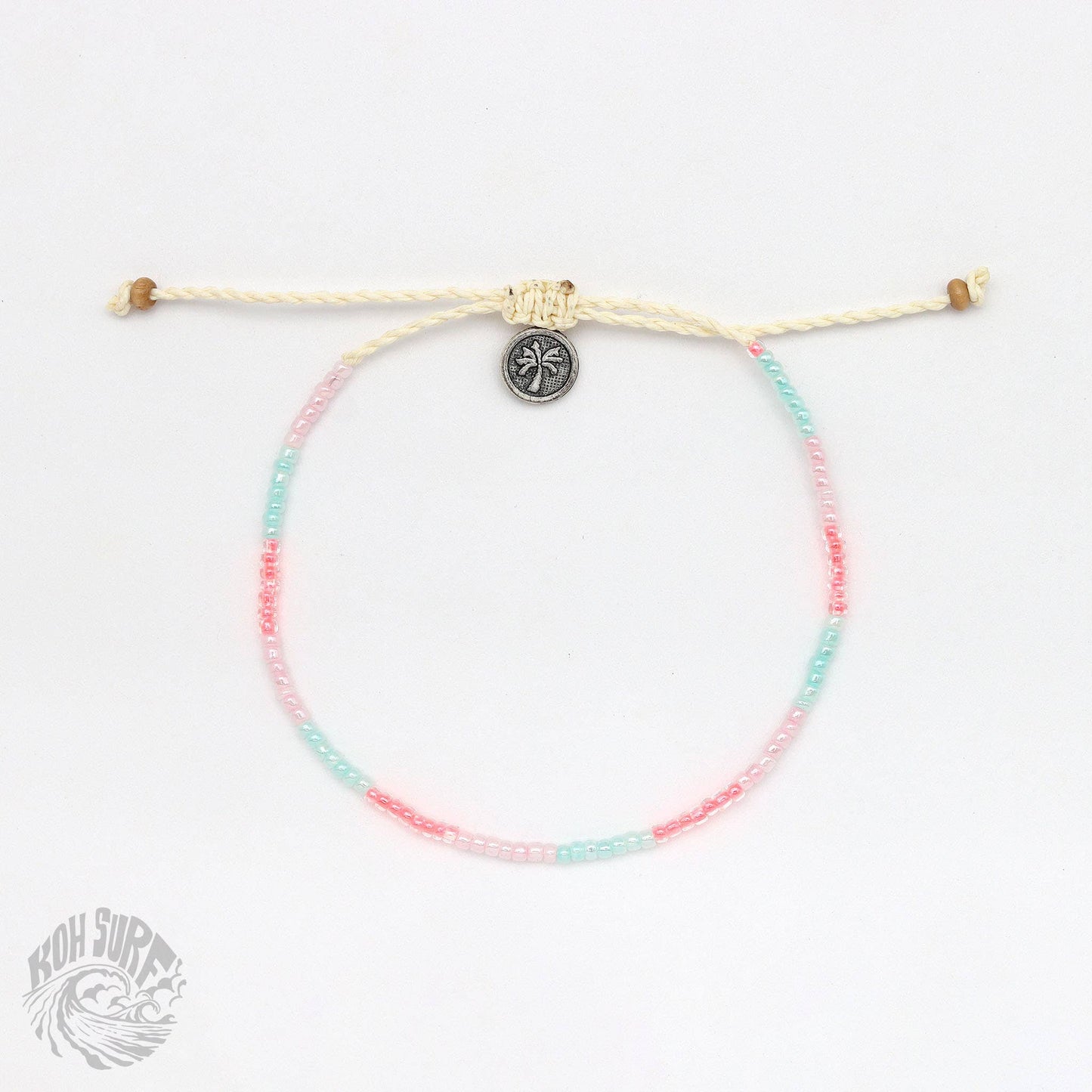 Alila Dainty Beaded Anklet, Beach Anklet by Koh Surf: White & Gold