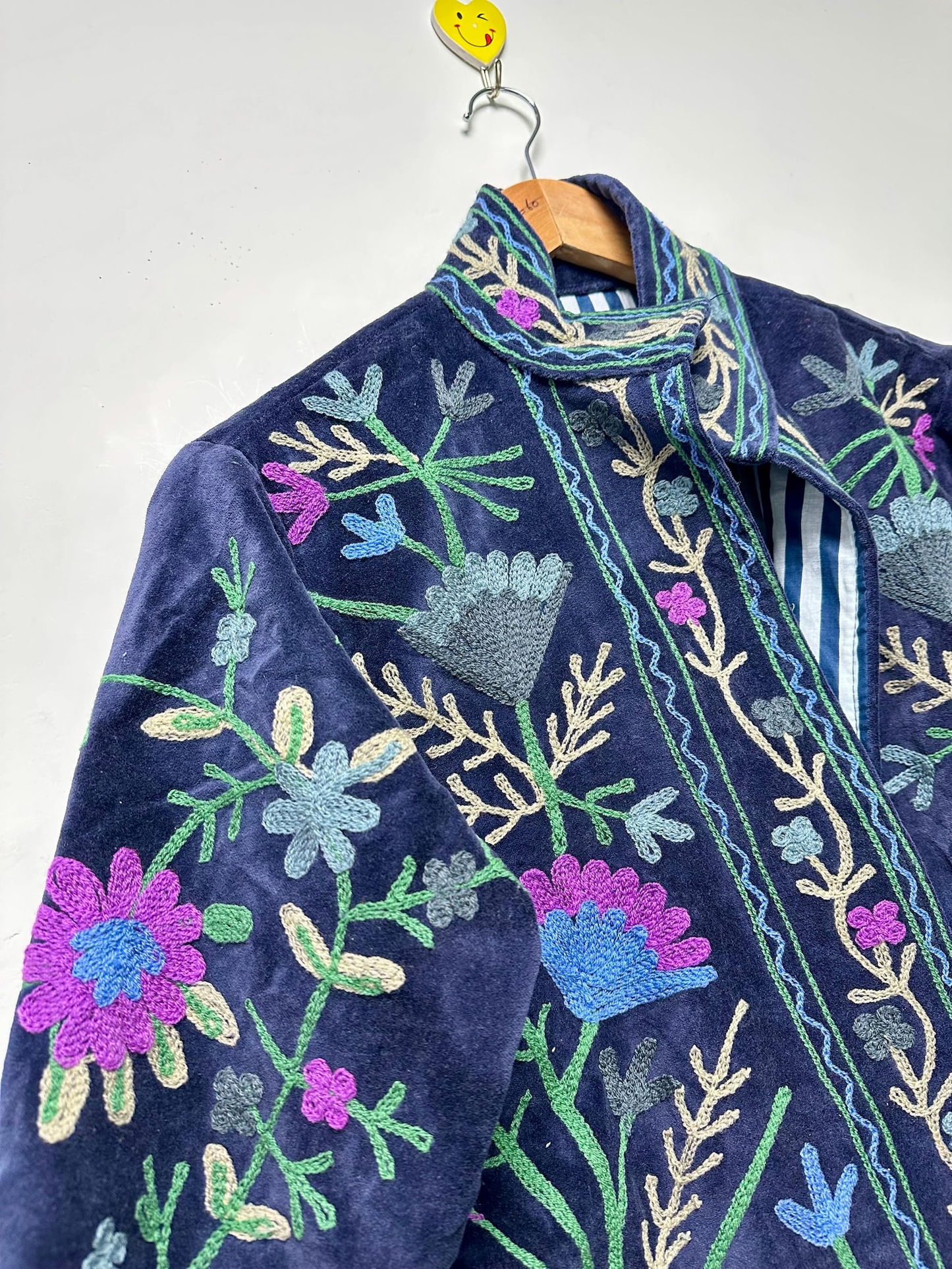 Boho Suzani Jackets, Hand Embroidered Cotton Velvet Quilted