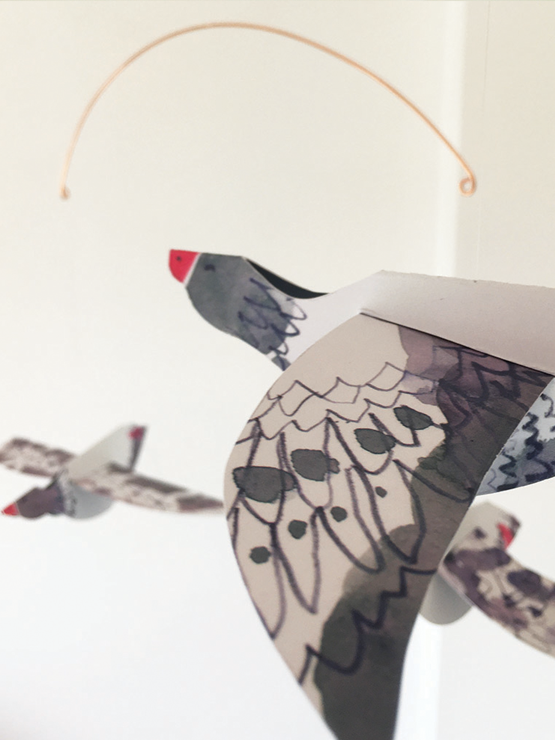 Esther Kent Design - Three Geese Handmade Paper Mobile