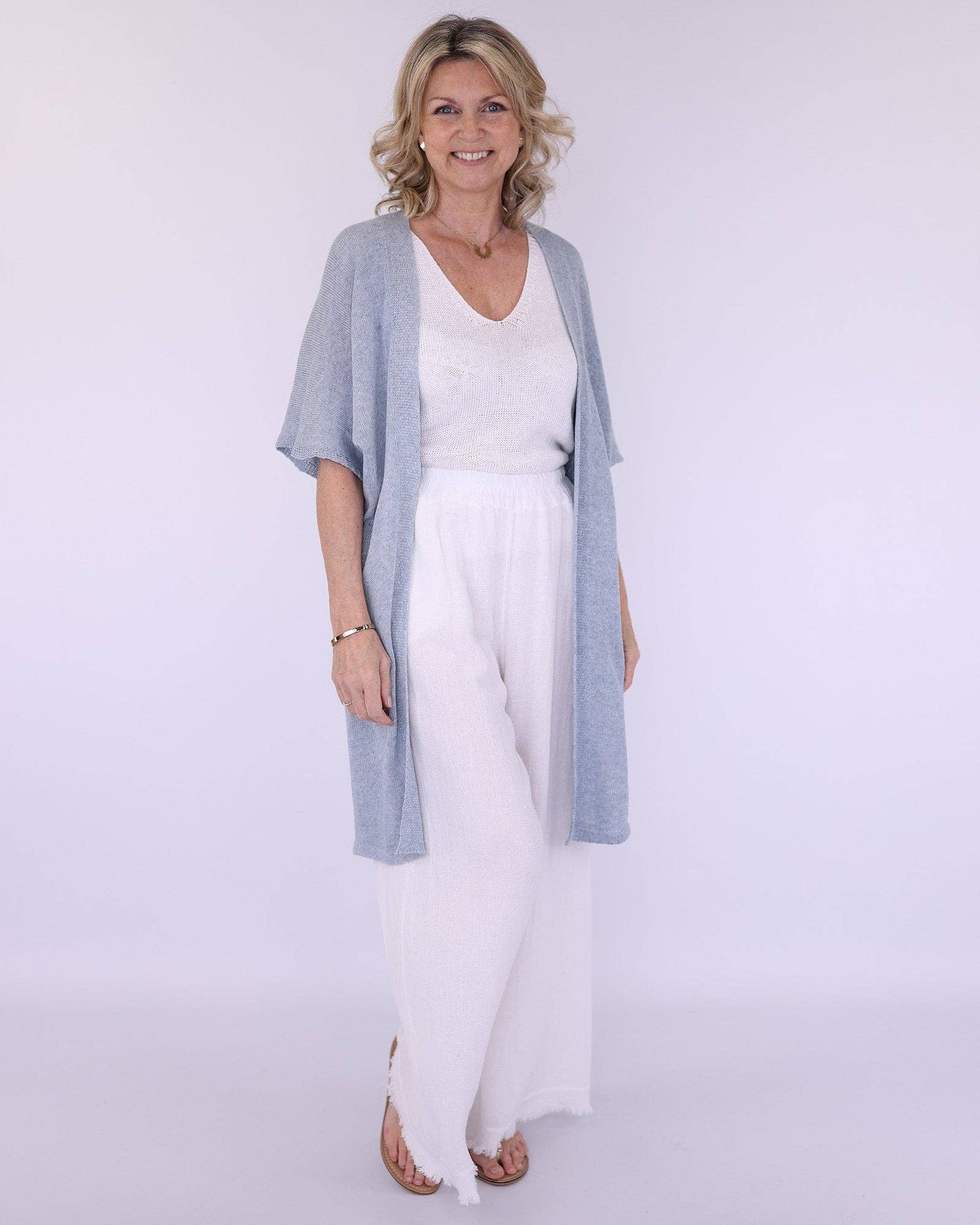 Linen and Cotton Blend Trousers
