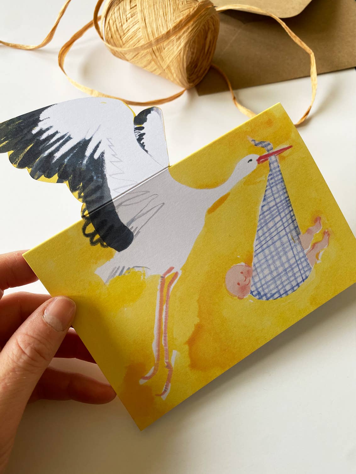 Esther Kent Design - Stork Mantelpiece Card