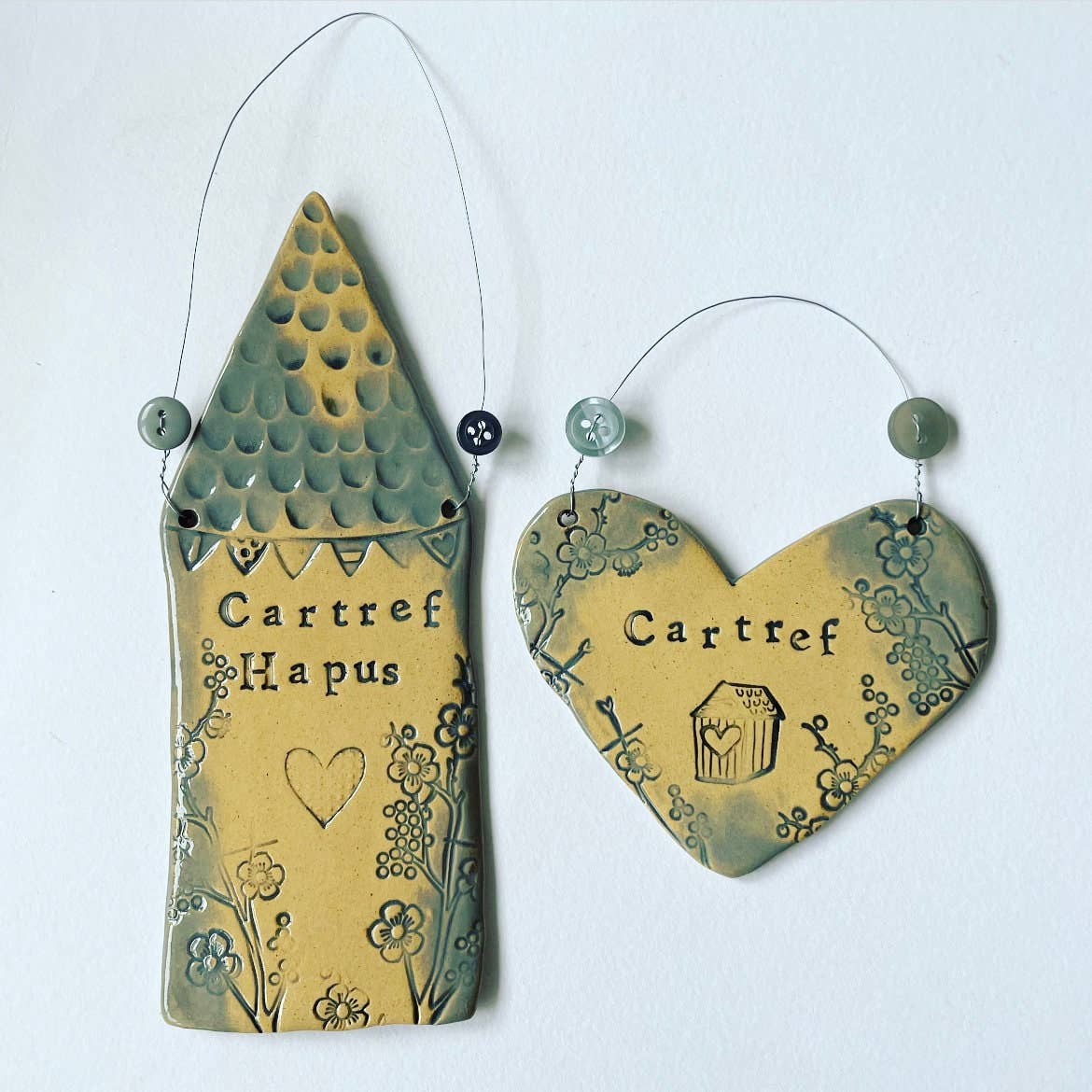 Welsh Ceramic Heart Wall Decor - Cartref Home Decoration