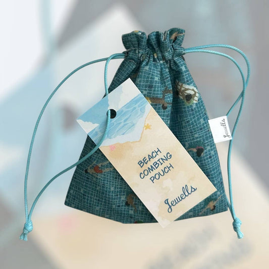 Jewells - Beach Combing Sea fabric beach collecting pouch bag 