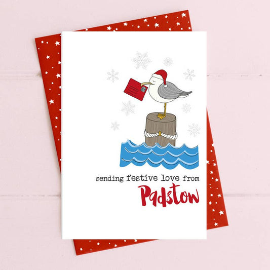 Personalised - Christmas Seagull - Greetings Card