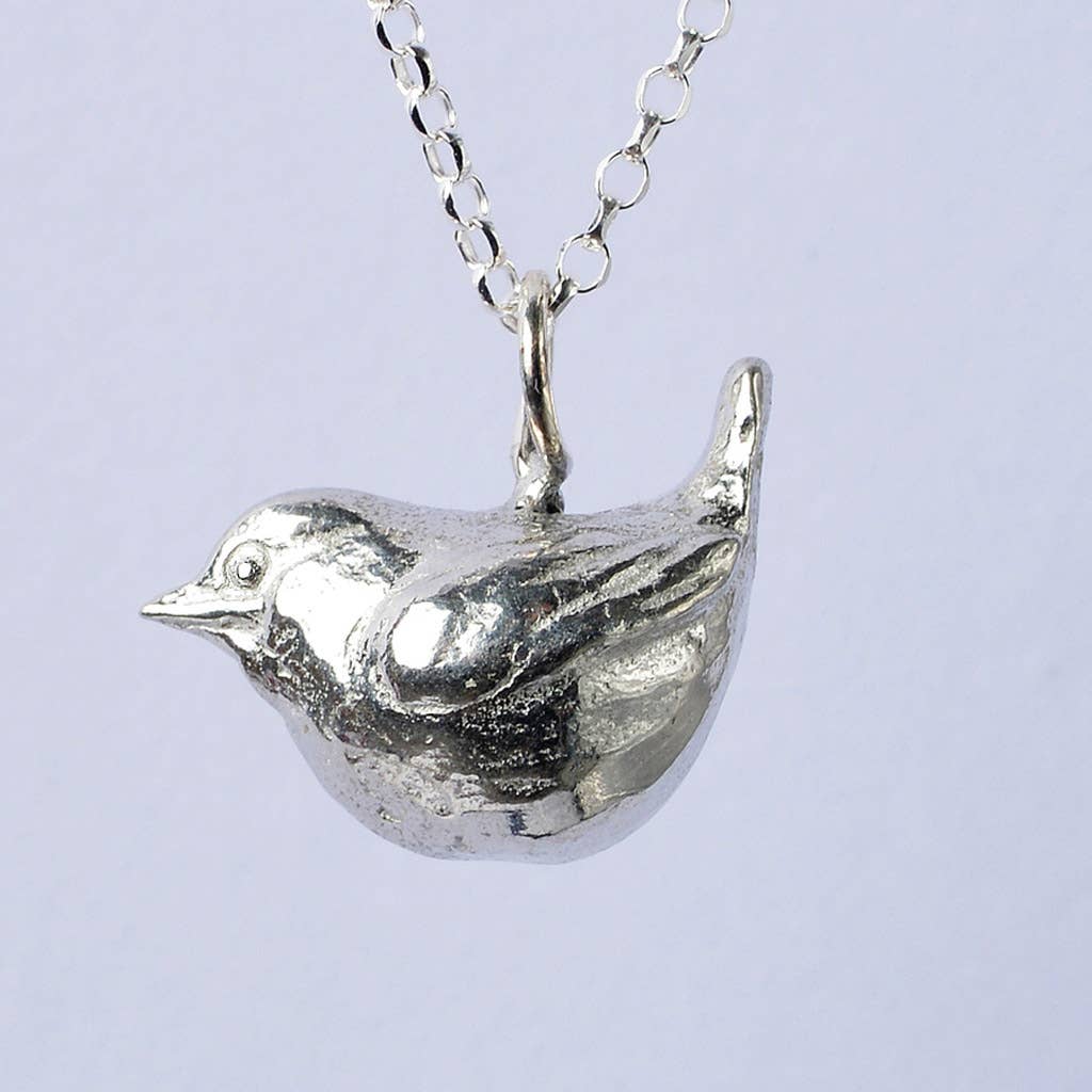 Wren Bird Necklace, English Pewter Jewellery