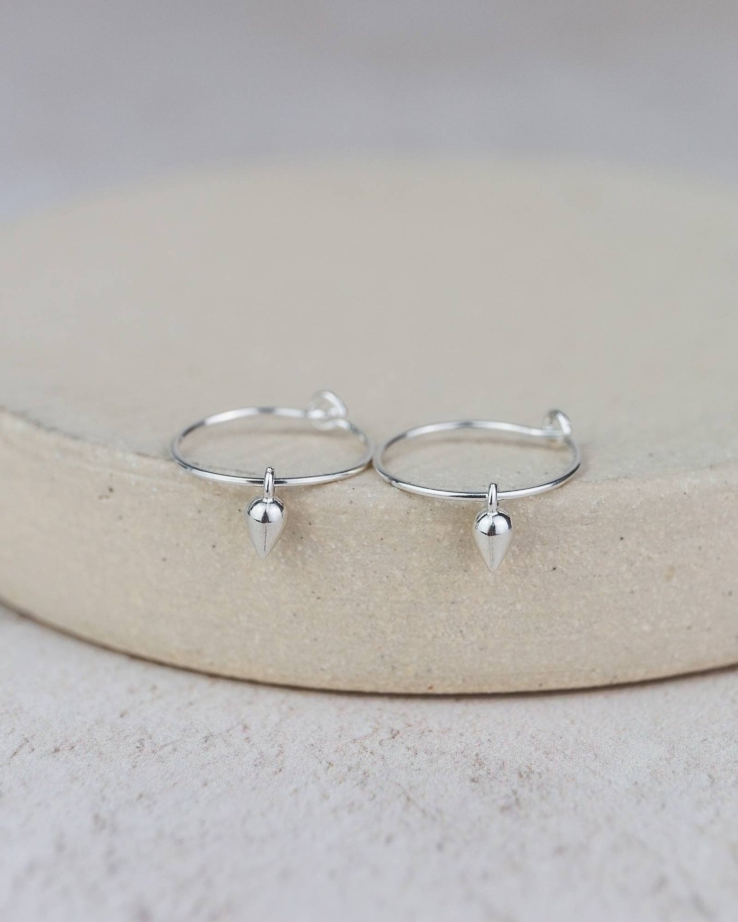 Lucy Kemp - Sterling Silver Charm Hoops