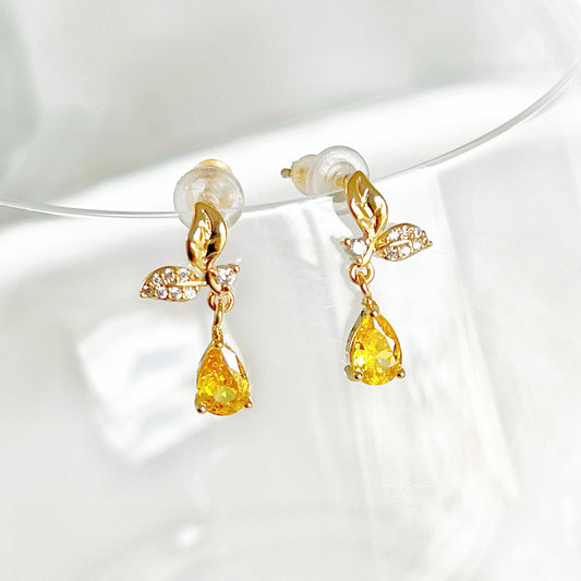 Ninaouity - Mini Lemon and Leaves Earrings