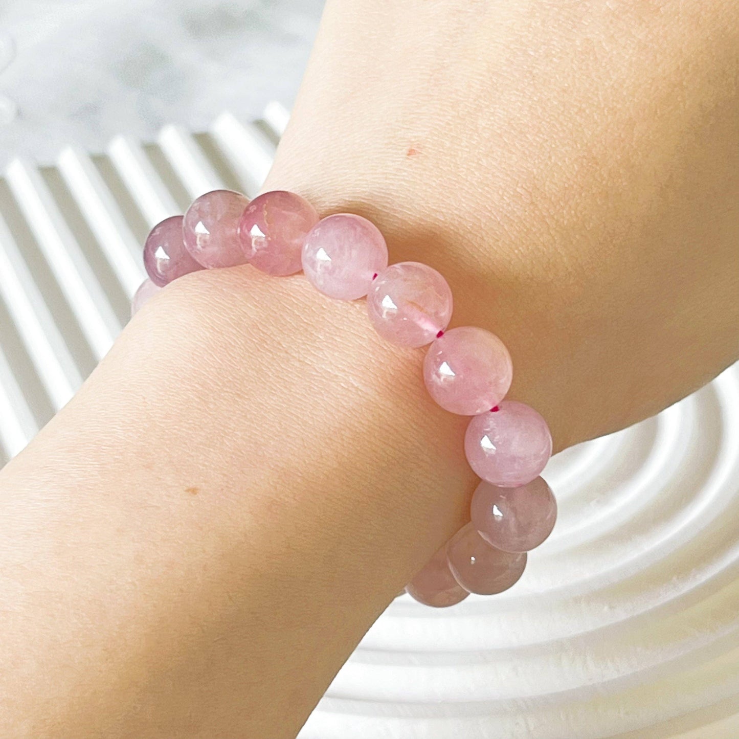 Ninaouity - Heart Chakra Natural Madagascar Rose Quartz Crystal Bracelet