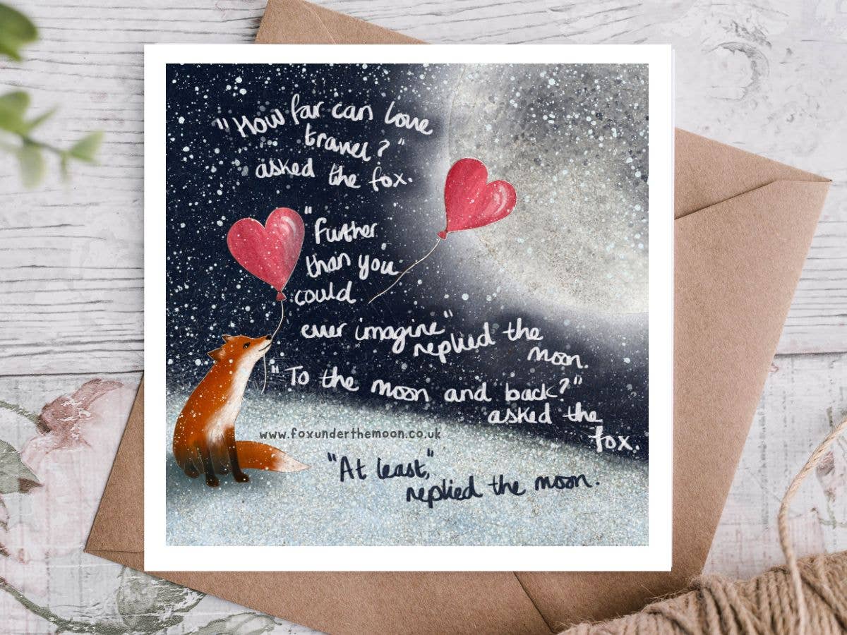 'To The Moon & Back' - Greeting Card by Fox Under The Moon