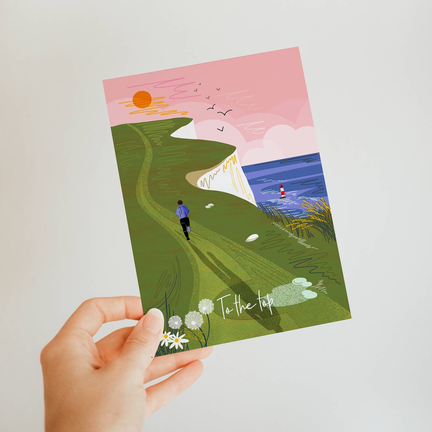 To the top greeting card - running card runner