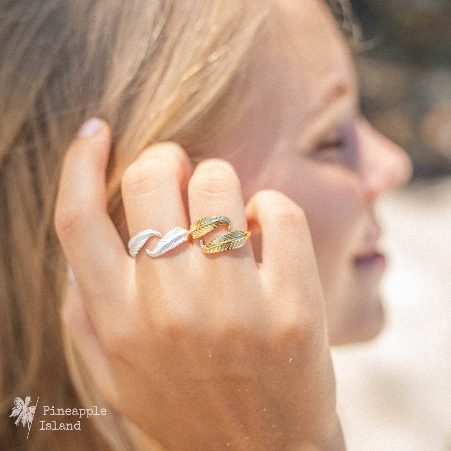 Pineapple Island - Bocca Feather Ring, Adjustable Ring,  by Pineapple Island - ST-022