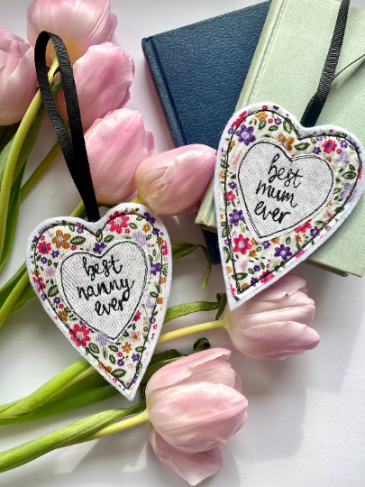 Girl Friday Embroidery - Mothers Day Heart Decoration