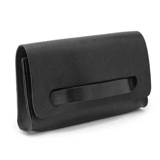 Natasha Leather Clutch – Black