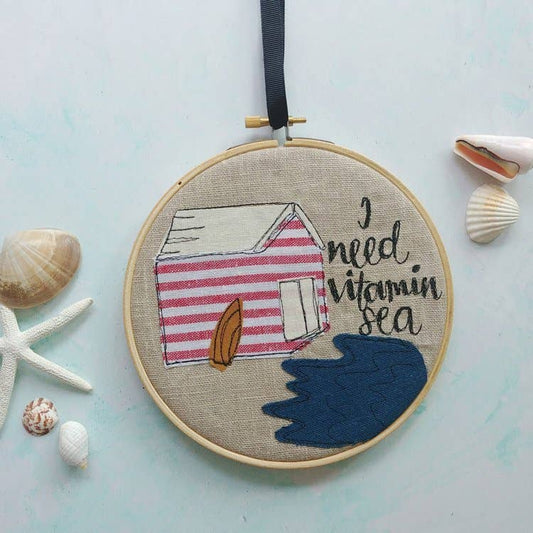 Girl Friday Embroidery - Vitamin sea hanging decorative hoop